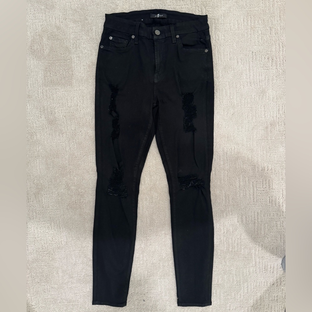 7 For All Mankind Black Skinny Jeans